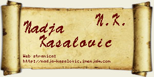 Nadja Kasalović vizit kartica